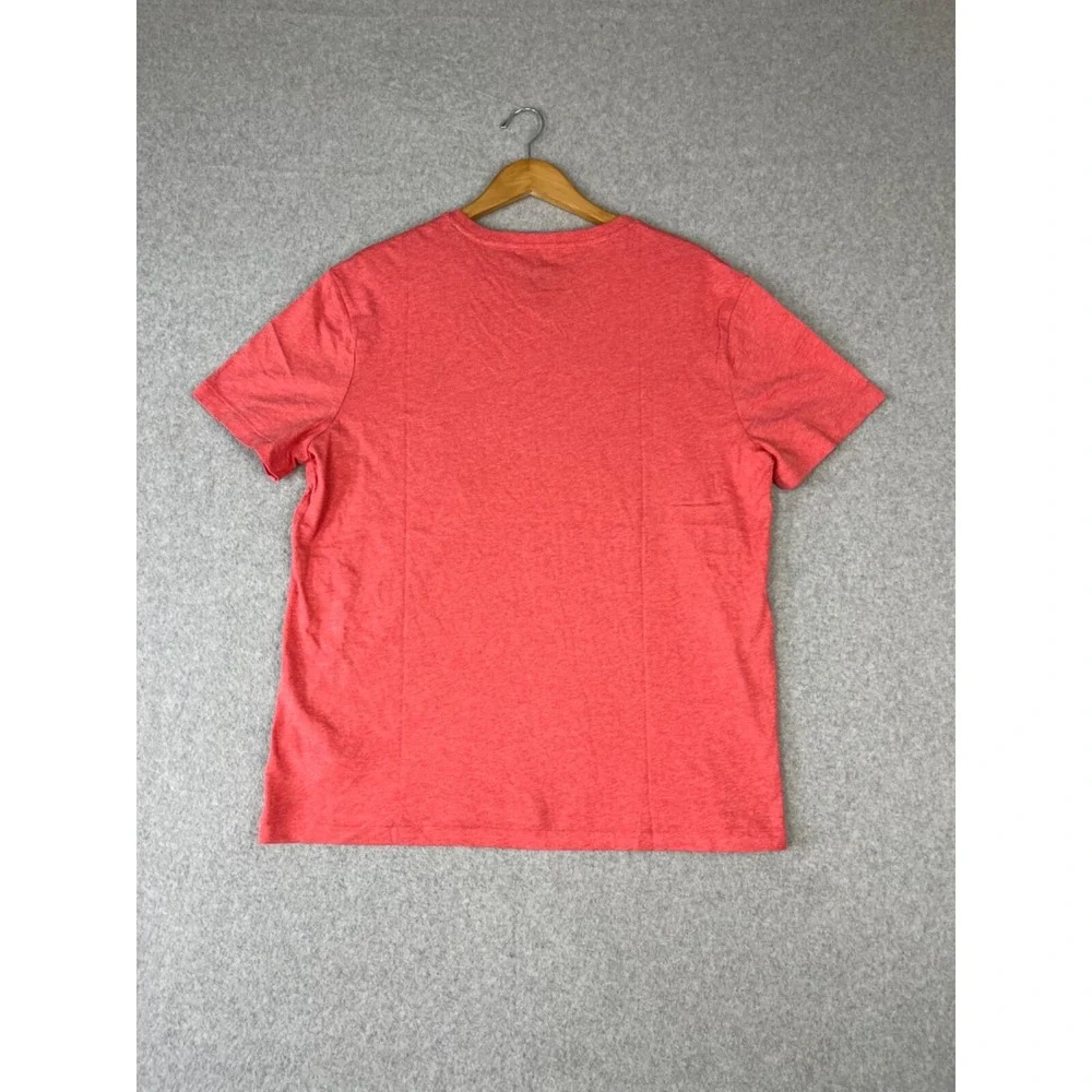 Polo Ralph Lauren Shirt Men M Salmon Classic Fit Short Sleeve V Neck‎ Oversized